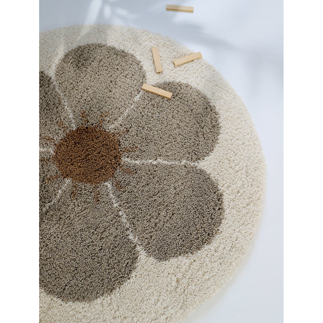 Alfombra Algodón Lavable Bohemian Daisy Beige - Nanetes